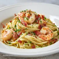 Creamy Garlic Shrimp Pasta for 4 Servings
