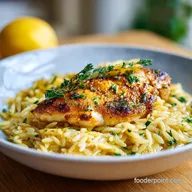 Lemon Chicken Orzo for 4 Servings: Silky