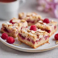 Raspberry Almond Shortbread Bars Recipe for 16 Servings