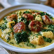 Sausage Bacon Potato and Kale Soup for 6