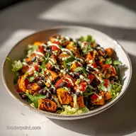 Roasted Sweet Potato Black Bean Salad for 4