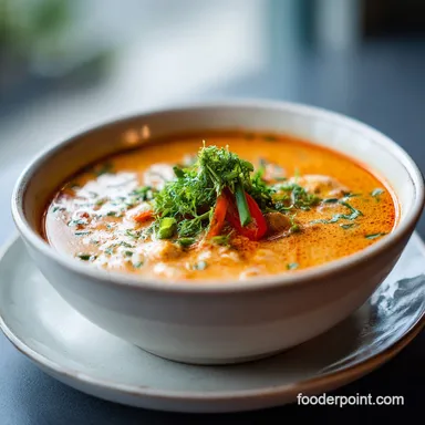 20 Minute Thai Chicken Curry Soup with Coconut Milk Recipe Card