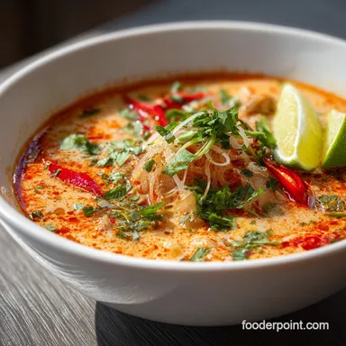 20 Minute Thai Chicken Curry Soup with Coconut Milk