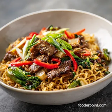 Beef Ramen Noodles Stir Fry in 25 Minutes Recipe Card