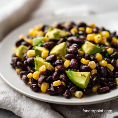 Black Bean Corn Avocado Salad in 15 Min Recipe Card
