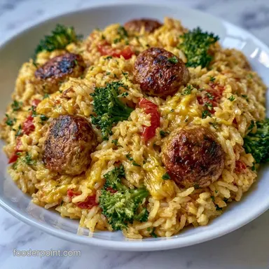 Smoked Sausage Rice: One-Pot Cheesy Recipe Card
