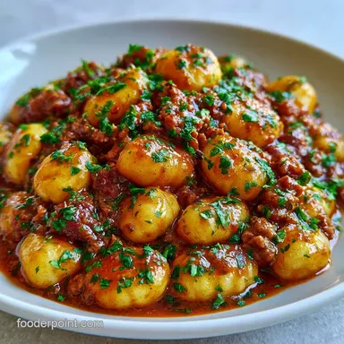 Ground Beef Gnocchi in 30 Minutes Recipe Card