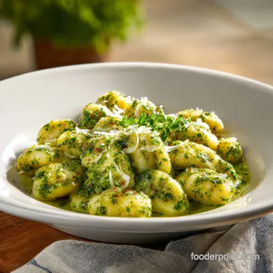 Creamy Pesto Gnocchi Recipe in 20 Minutes Recipe Card