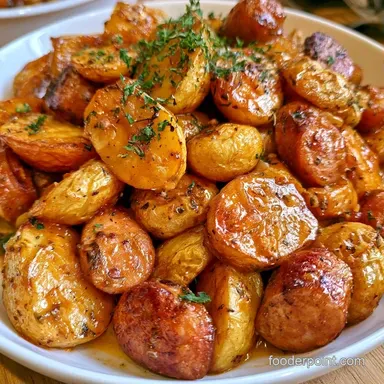Creamy Sausage Potato Casserole Recipe Card