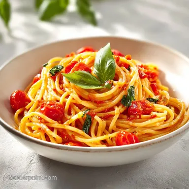 Creamy Tomato Basil Pasta for 4 Servings Recipe Card