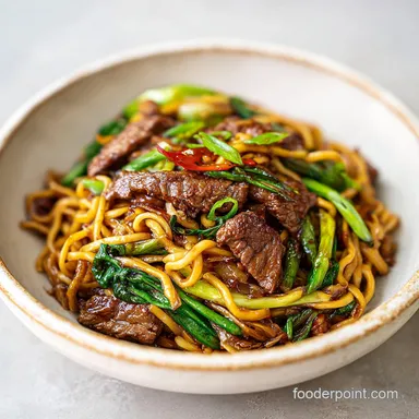 Easy Beef Stir Fry with Noodles in 20 Minutes Recipe Card