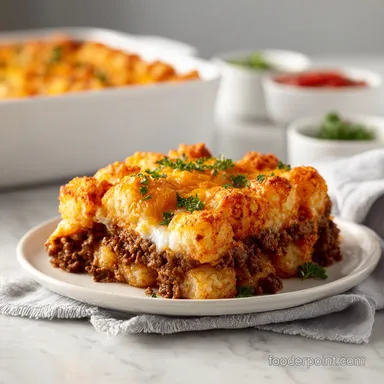 Tater Tot Casserole with Ground Beef in 45 Minutes Recipe Card