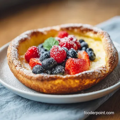 Dutch Baby Recipe for 4 Servings: Fluffy Cast Iron Baked Pancake Recipe Card