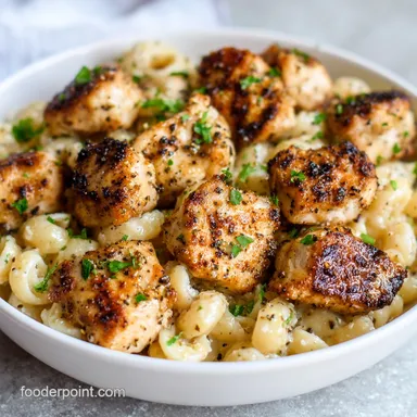 Garlic Chicken Pasta in 30 Minutes Recipe Card