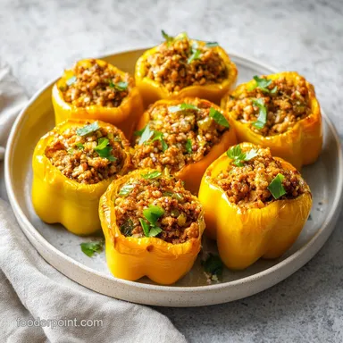 Stuffed Bell Peppers with Ground Turkey Recipe Recipe Card