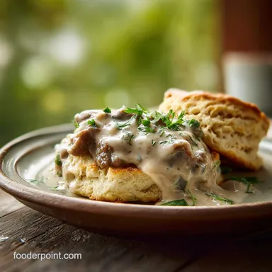 Homemade Biscuits and Sausage Gravy Recipe for 6 Recipe Card