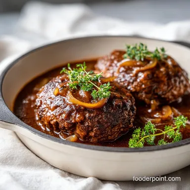 Salisbury Steak Recipe with Silky Gravy for 4 Recipe Card