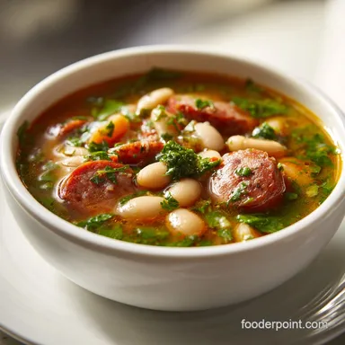 Italian Sausage White Bean Soup Recipe in 30 Minutes Recipe Card