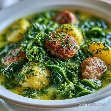 Sausage Kale Potato Soup in 45 Min Recipe Card