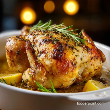 Creamy Lemon Herb Pot Roasted Whole Chicken Recipe Card