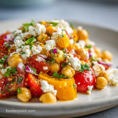 Mediterranean Chickpea Salad in 15 Minutes Recipe Card