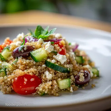 Mediterranean Quinoa Salad Recipe for 4 Servings Recipe Card