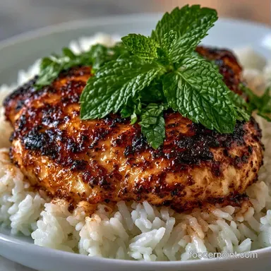 Mint Chicken Rice for 4 Servings Recipe Card
