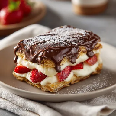 Chocolate Eclair Cake Recipe for 15 Servings with Creamy Filling Recipe Card