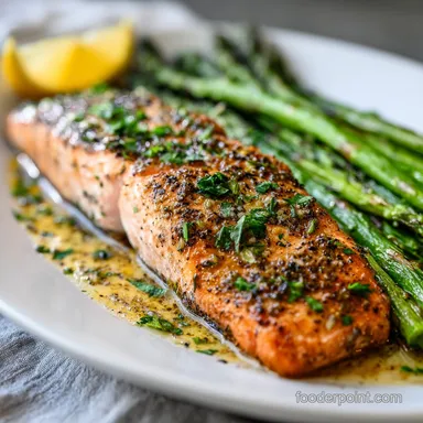 Oven Baked Salmon With Asparagus: 22-Minute Sheet Pan Meal Recipe Card