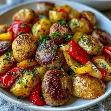 Pan Fried Smoked Sausage with Potatoes Recipe Card