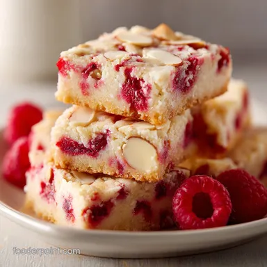 Raspberry Almond Shortbread Bars Recipe for 16 Servings Recipe Card