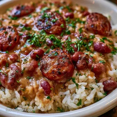 Red Rice and Beans with Smoked Sausage Recipe Card