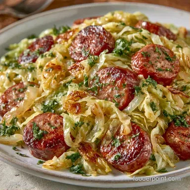 Sausage Cabbage Skillet in 30 Minutes Recipe Card