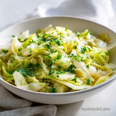 Simple Sauteed Cabbage in 15 Minutes with Butter and Garlic Recipe Card