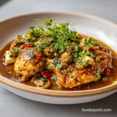 Smothered Chicken with Silky Gravy for 6 Servings Recipe Card