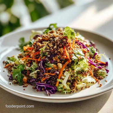 Thai Quinoa Salad for 4 Servings with Crunchy Vegetables Recipe Card