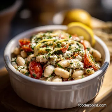 Mediterranean White Bean Salad in 15 Minutes Recipe Card