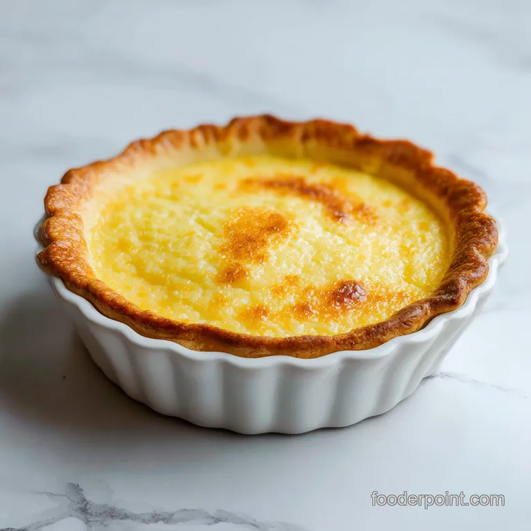 A slice of buttermilk pie on a white plate, its silky custard peeking through the flaky crust.