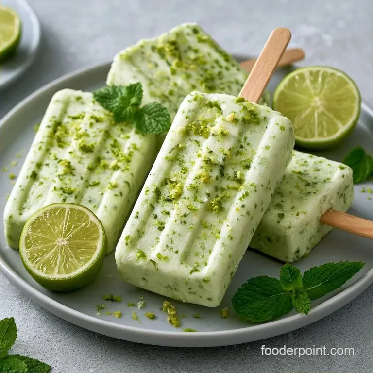 Creamy Mint Lime Slushie Pops