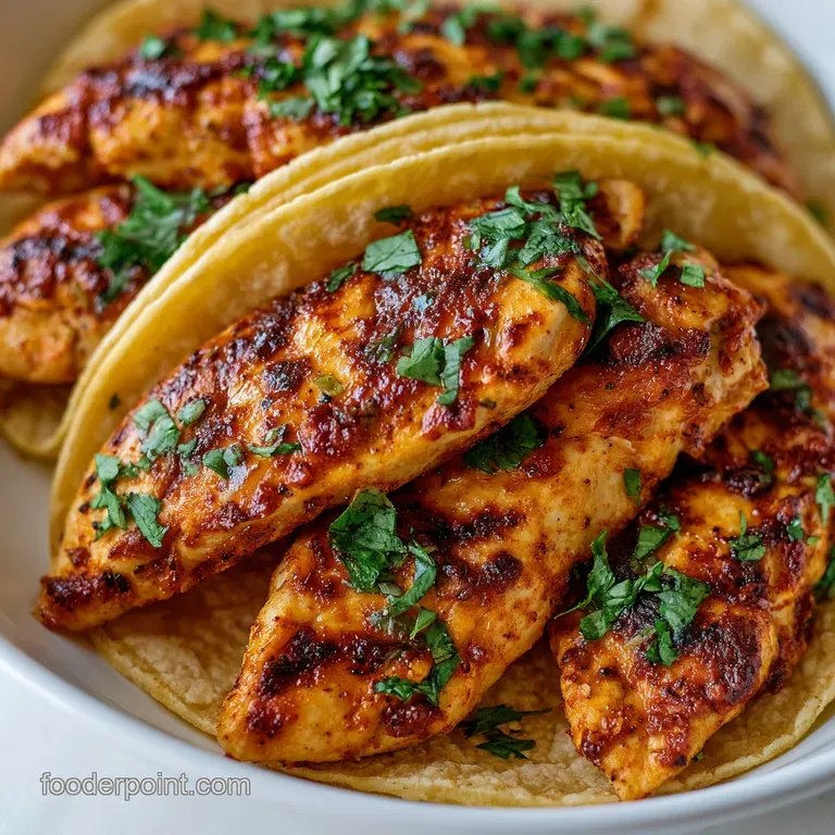 Three vibrant tacos lined up on a dark slate platter with a side of creamy guacamole and zesty salsa roja.