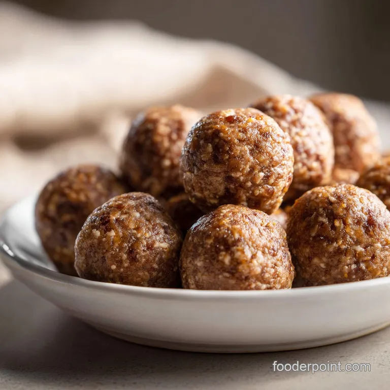 Perfectly plated turkey meatballs glistening with sauce, arranged artfully with sprigs of basil and a creamy dollop of ric...