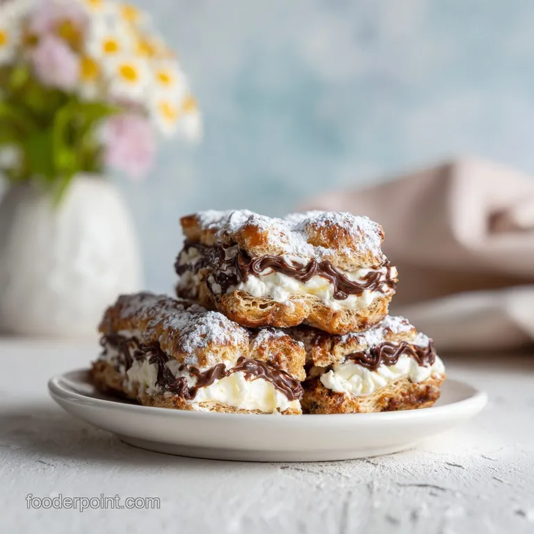 A slice of cannoli bar, revealing a rich ricotta filling nestled in a flaky, golden crust.