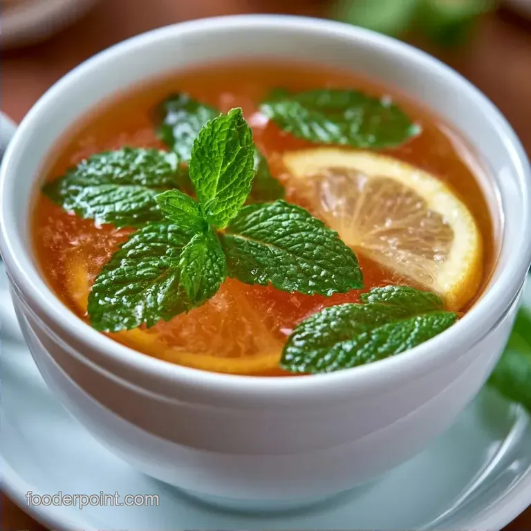 Homemade Mint Tea with Fresh Leaves