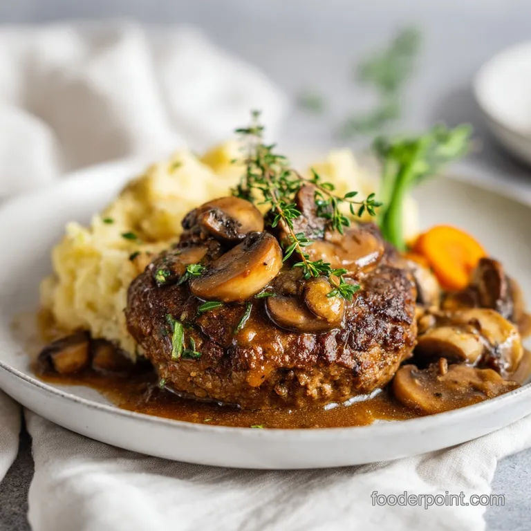 Homemade Salisbury Steak with Mushroom Gravy