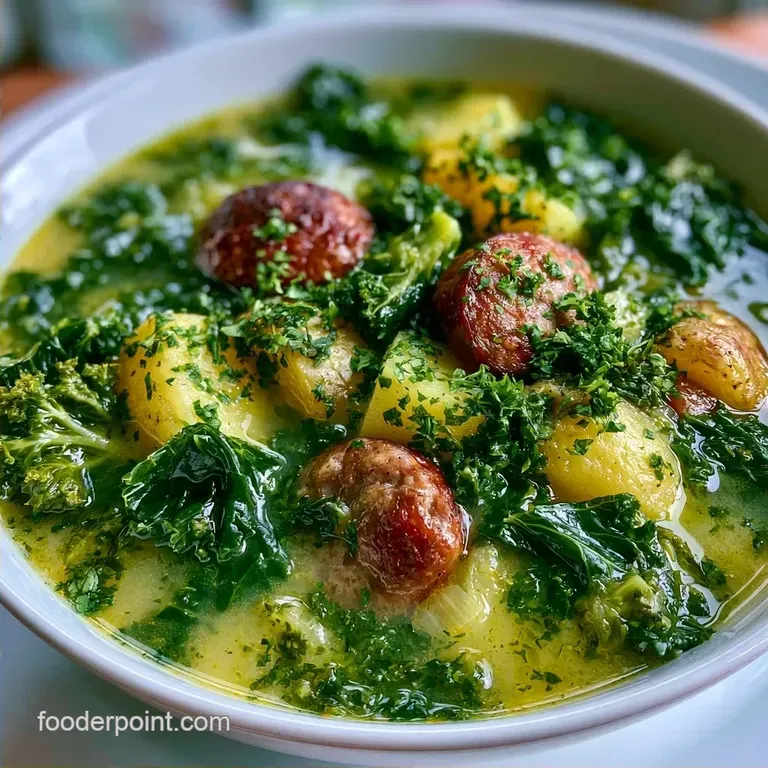 Kale Soup with Potatoes and Sausage in 45 Minutes