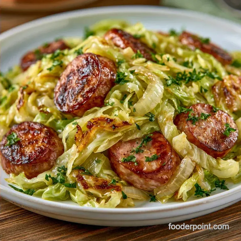 Sausage Cabbage Skillet with Smoked Kielbasa