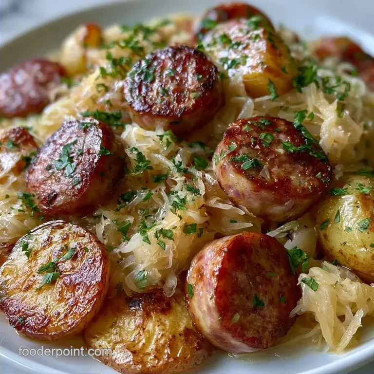 One-Pan Sausage Sauerkraut Skillet with Potatoes